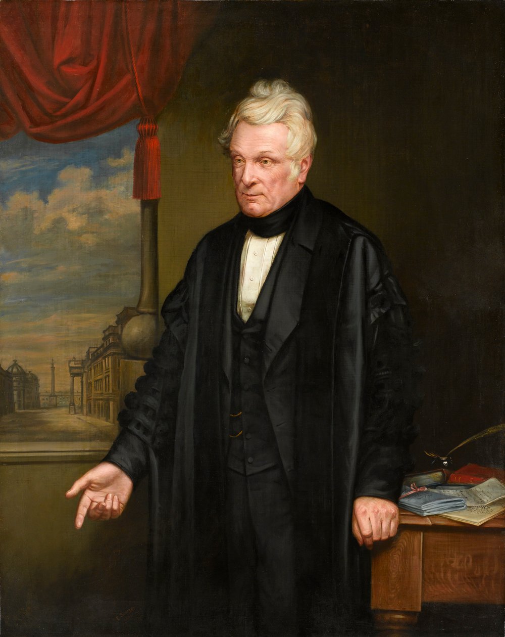 Portrett av John Clayton, engelsk advokat og arkeolog, 1863 av Edward Sawyer
