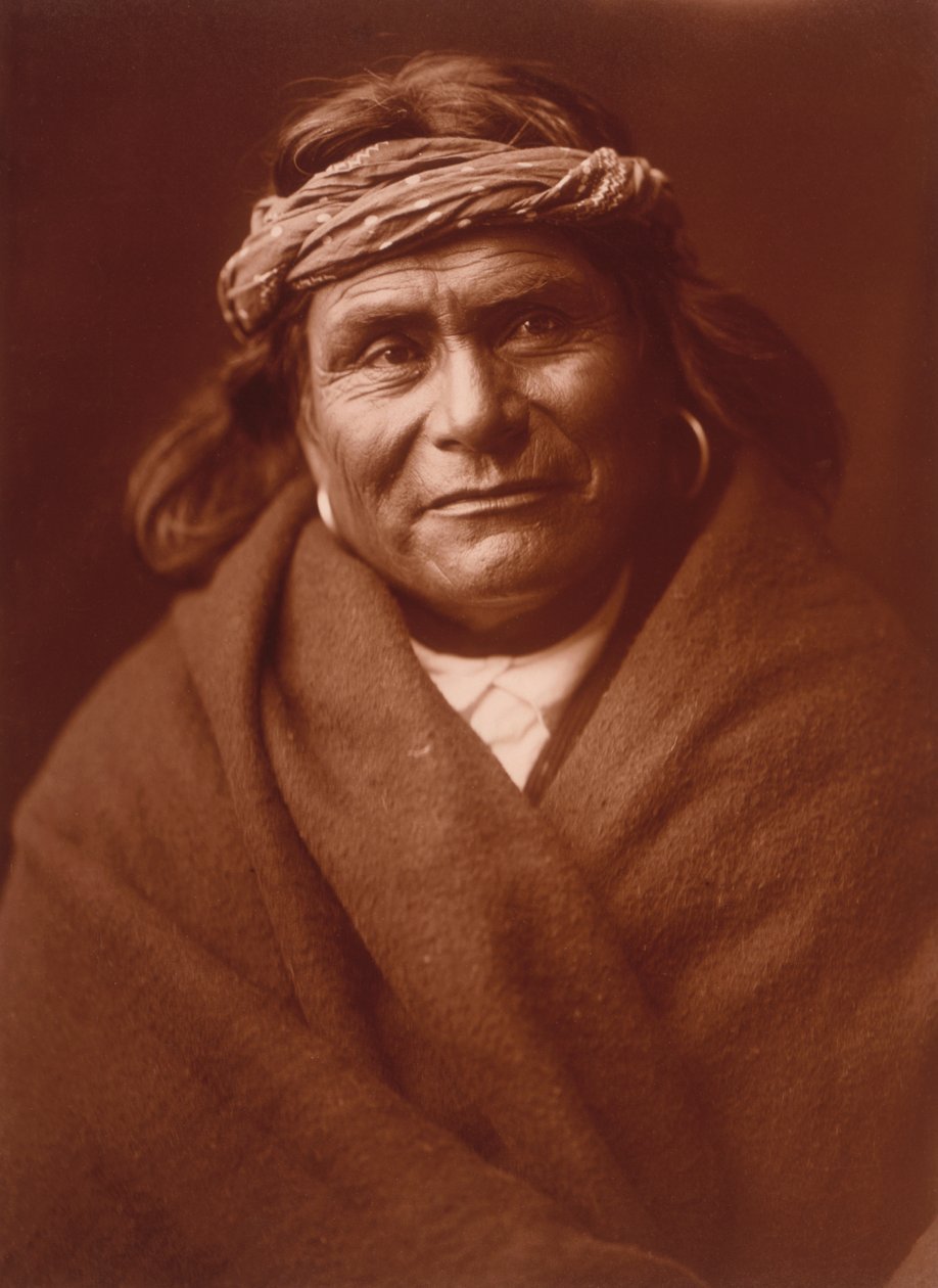 Acoma Man av Edward S. Curtis, ca. 1904 (tonet sølvtrykk) av Edward Sheriff Curtis