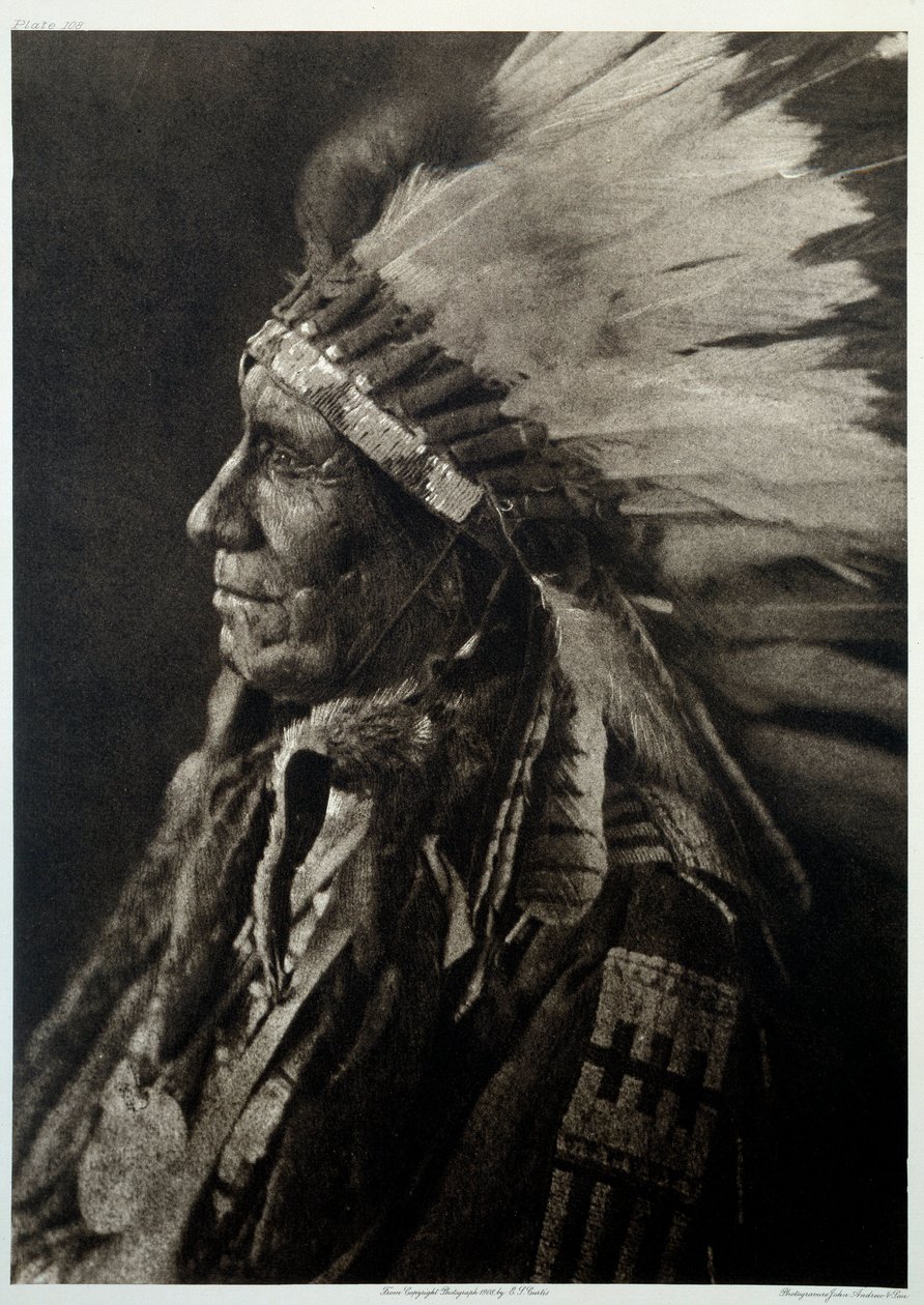 Indians of America: Portrett av Indian Chief av Edward Sheriff Curtis