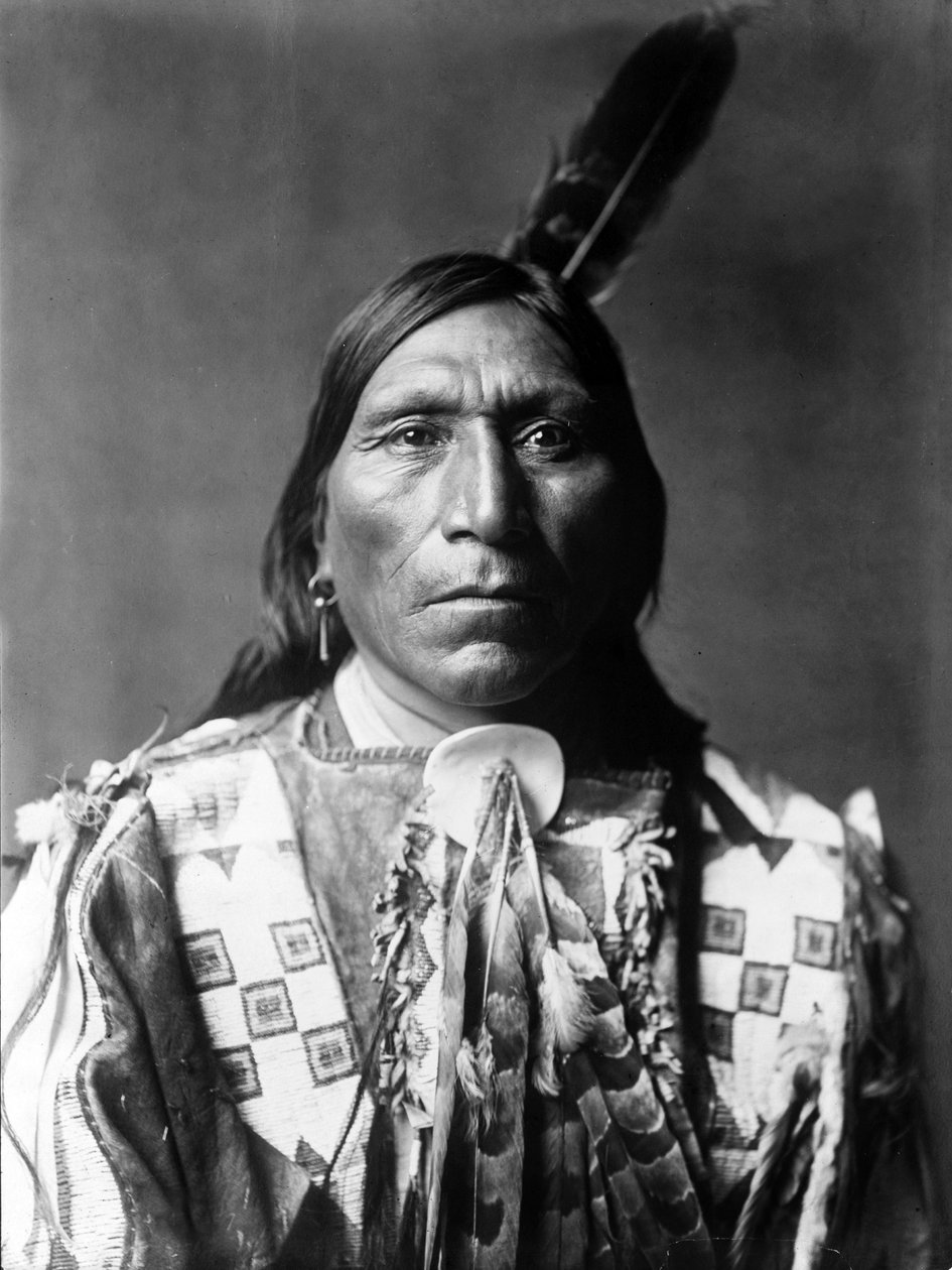 Little Hawk, Brule man, South Dakota, ca. 1907, foto Edward S. Curtis av Edward Sheriff Curtis