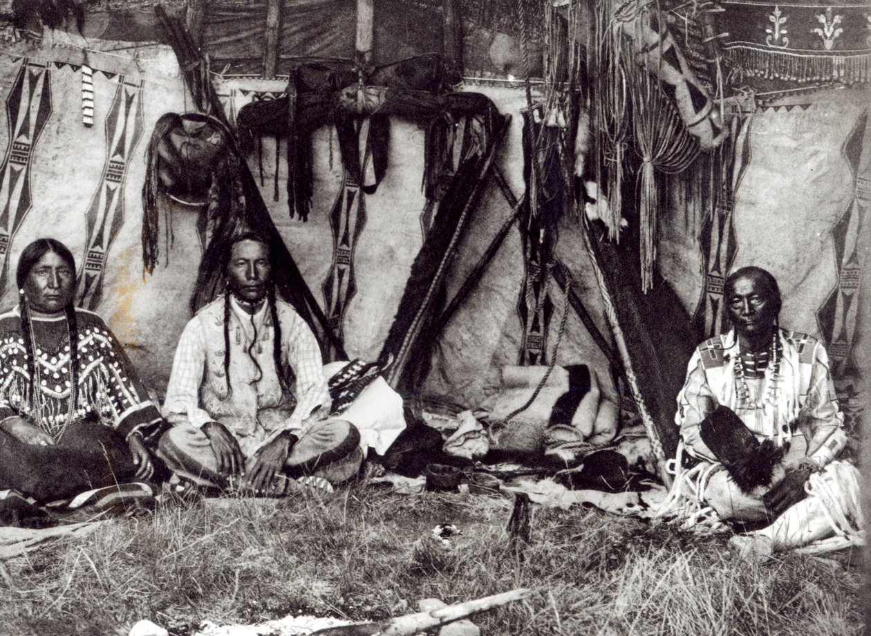 Piegan Lodge interiør av Edward Sheriff Curtis