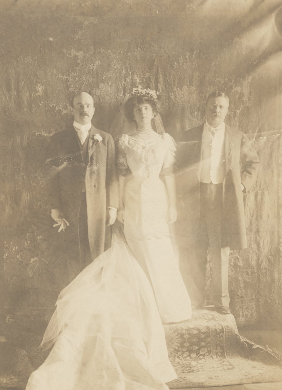 Theodore Roosevelt, Alice Roosevelt Longworth og Nicholas Longworth av Edward Sheriff Curtis