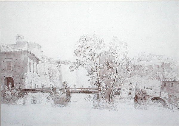 Isola di Sora (penn og blekk og vask på papir) av Edward Swinburne