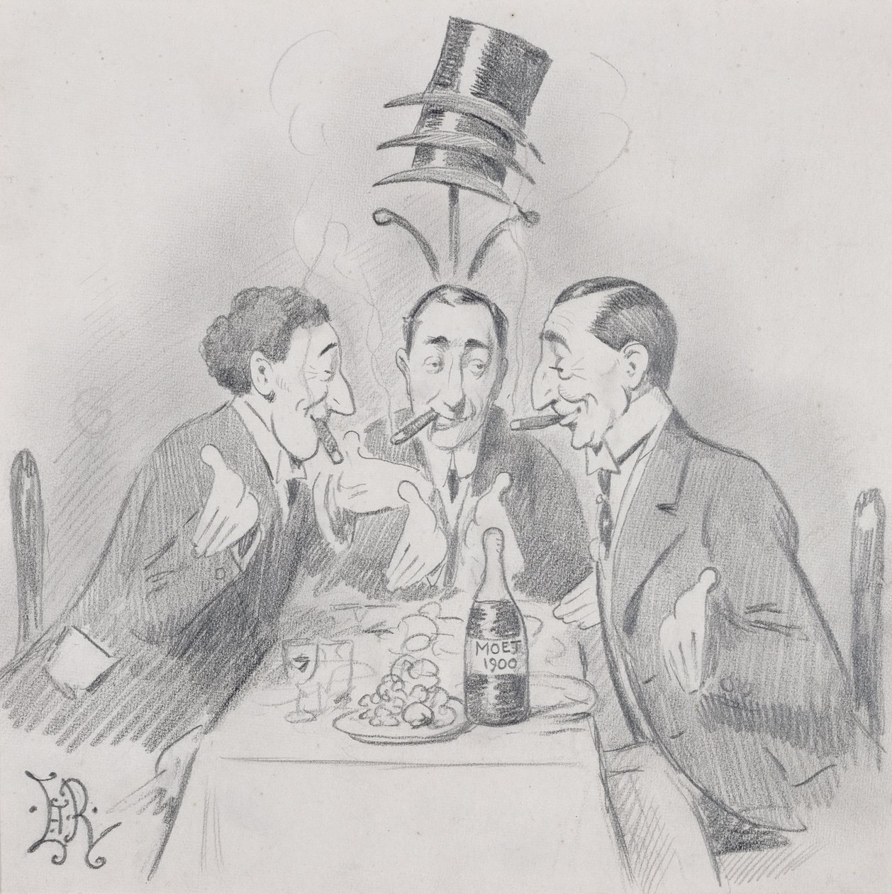 A Celebrated Luncheon a Trois (The Three Isaacs) 1900 av Edward Tennyson Reed