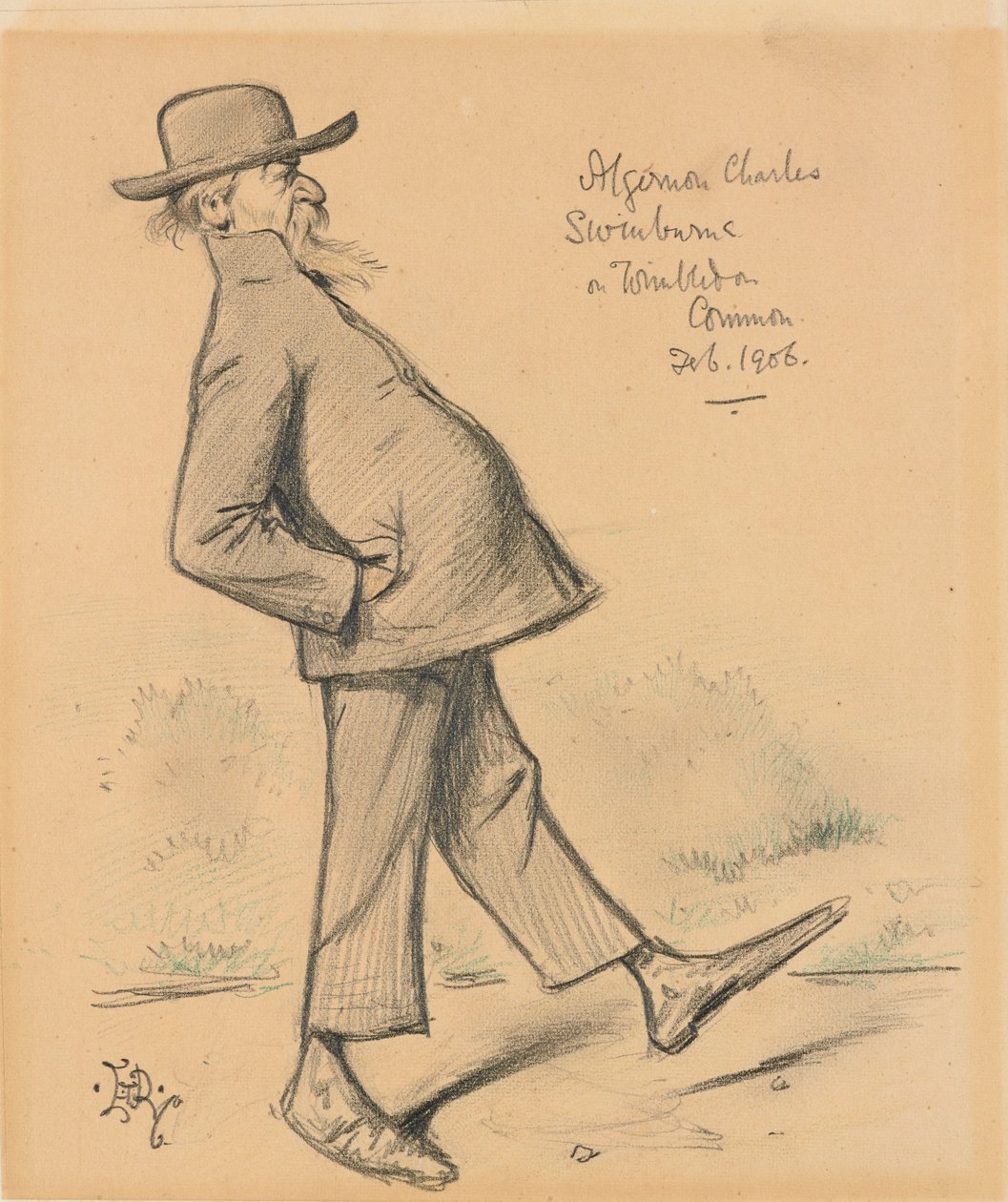 Algernon Charles Swinburne på Wimbledon Common, 1906 av Edward Tennyson Reed