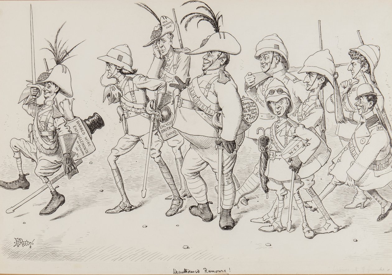 Dan Leons Light Horse, inkludert karikaturer av Henry Irving, Beerbohm Tree, R.B., W.S. Penley, Forbes Robertson og E.P., for Punch, november 1902 av Edward Tennyson Reed