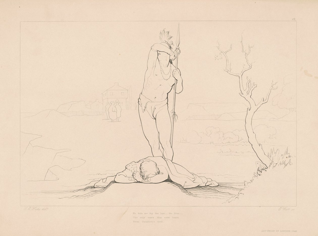 Han byr meg tørke det siste... av Edward Webb, after George Elgar Hicks
