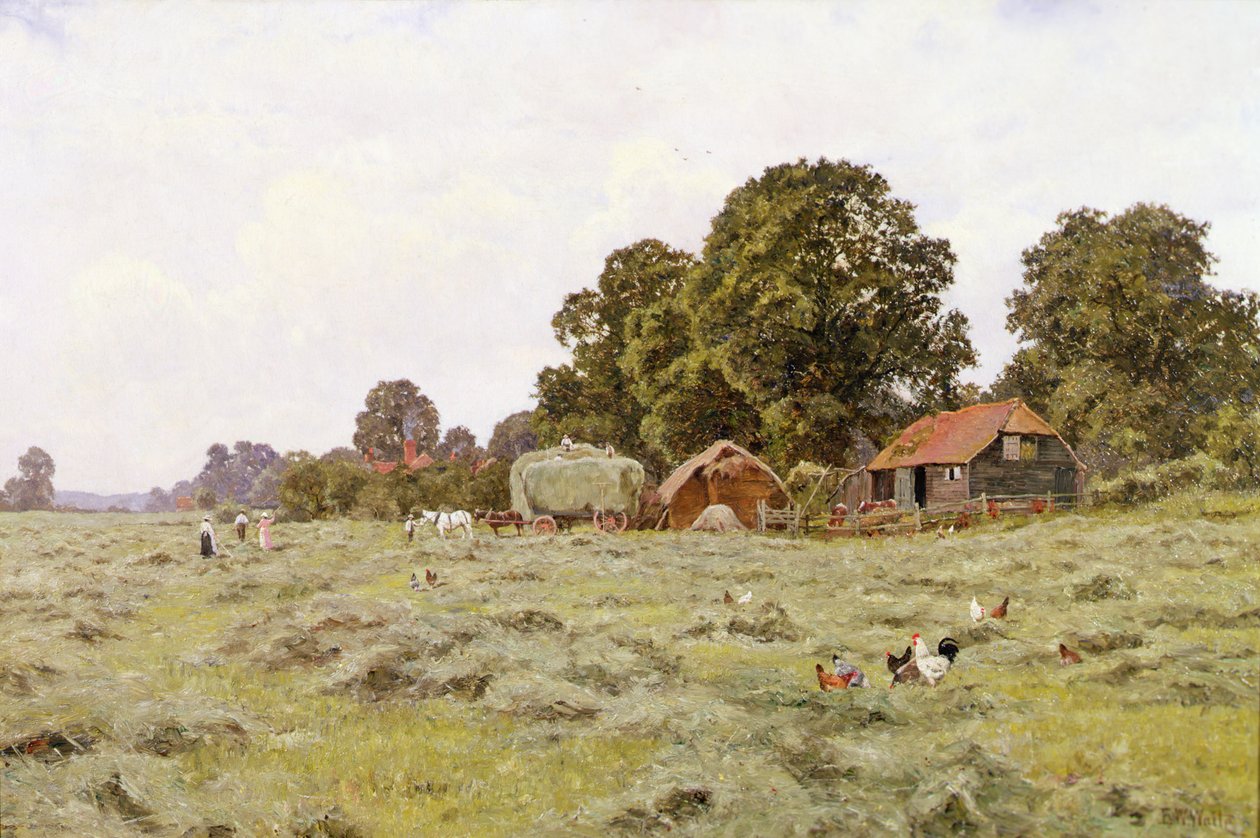 Slått i Fittleworth, Sussex (olje på lerret) av Edward Wilkins Waite