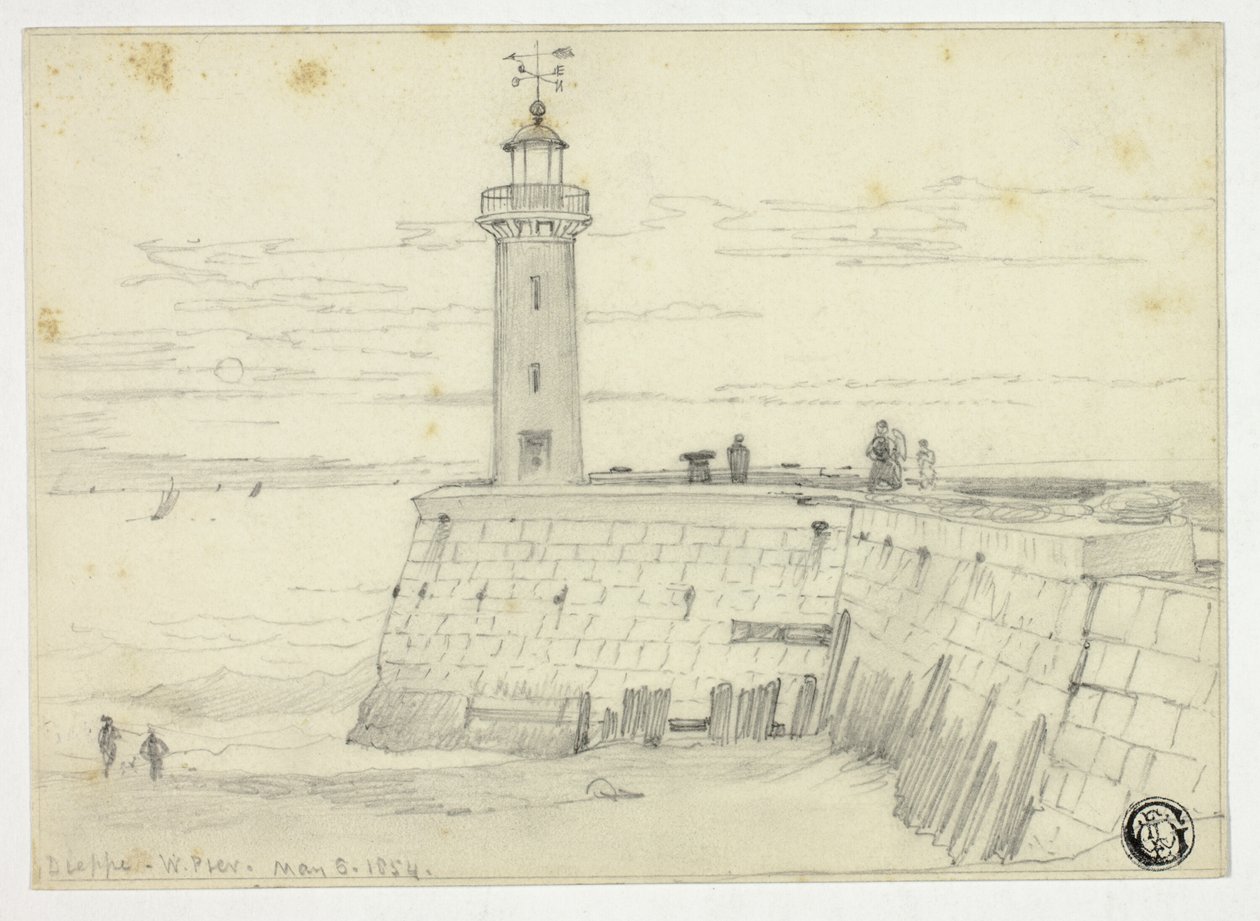 Dieppe, West Pier av Edward William Cooke