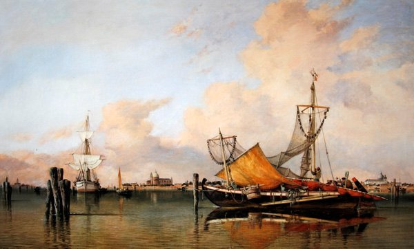 Kveld før dårlig vær på lagunen, Venezia av Edward William Cooke