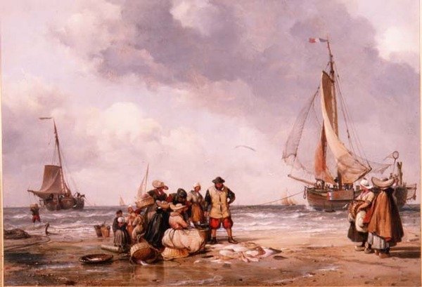 Fiskere som teller fangsten av Edward William Cooke