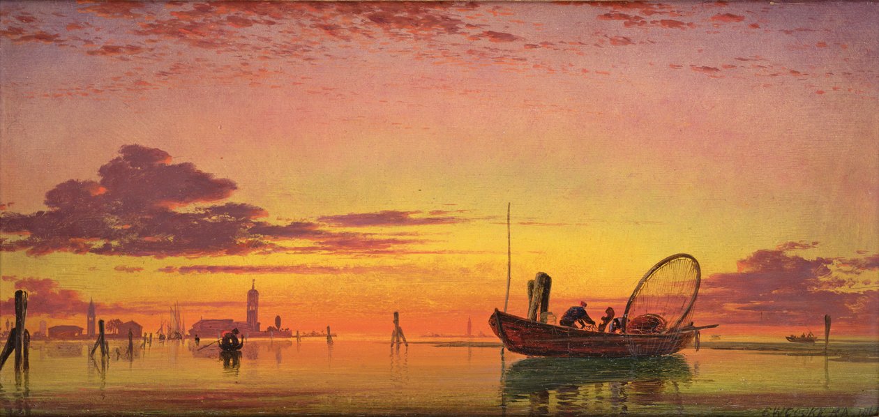 Mazorto på lagunen, Venezia, 1864 av Edward William Cooke