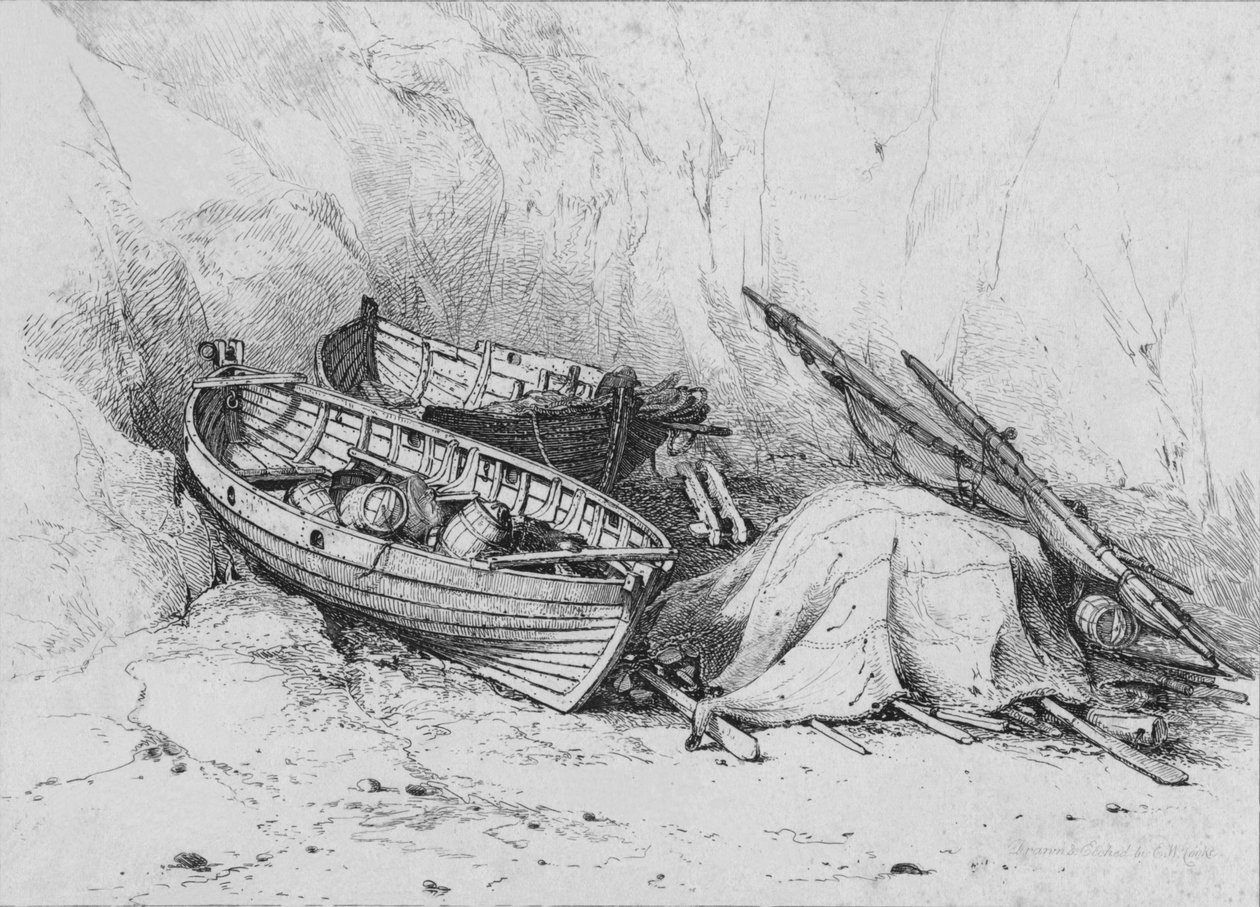 På stranden ved Cromer, c1828. av Edward William Cooke