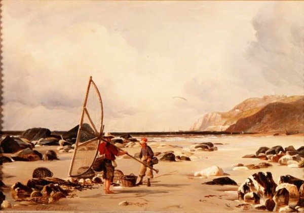 Reker på en strand av Edward William Cooke