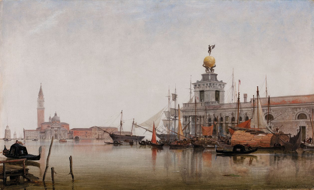Dogana di Mare med San Giorgio Maggiore Beyond, 1863 av Edward William Cooke