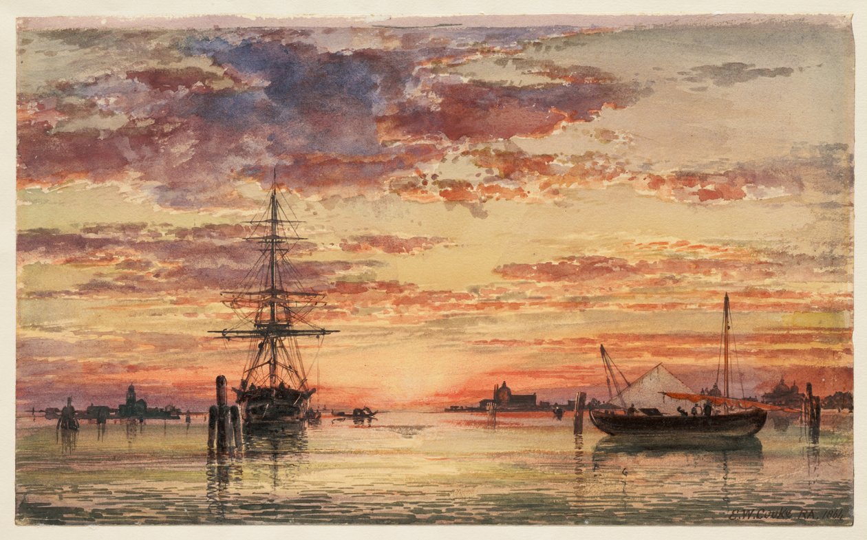 Venezia ved solnedgang av Edward William Cooke