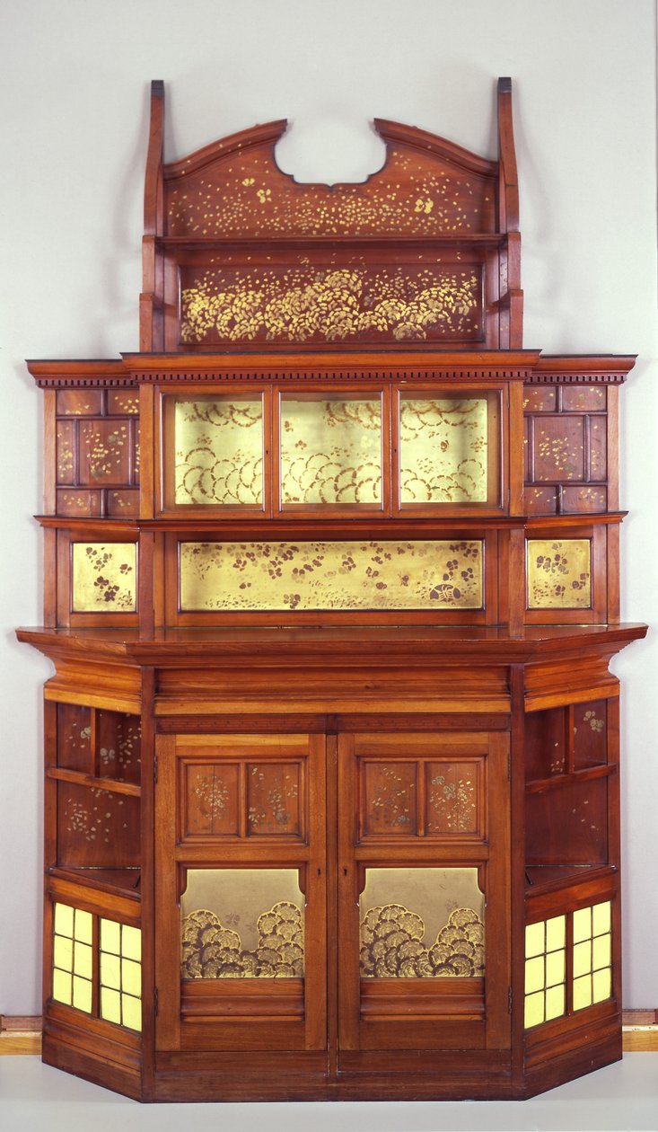 Harmony in Yellow and Gold: The Butterfly Cabinet, 1877-78 (olje på mahogni med gule fliser, messinglister og glass) av Edward William Godwin