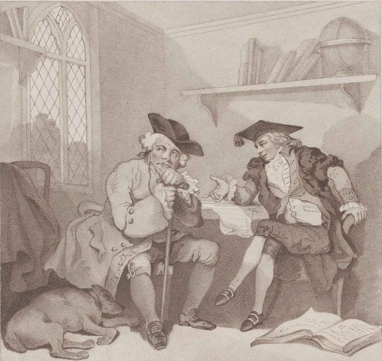 A College Scene, or a Fruitless Attempt on the Purse of..., [1. august 1787], gjenutgitt 1. juli 1802. av Edward Williams