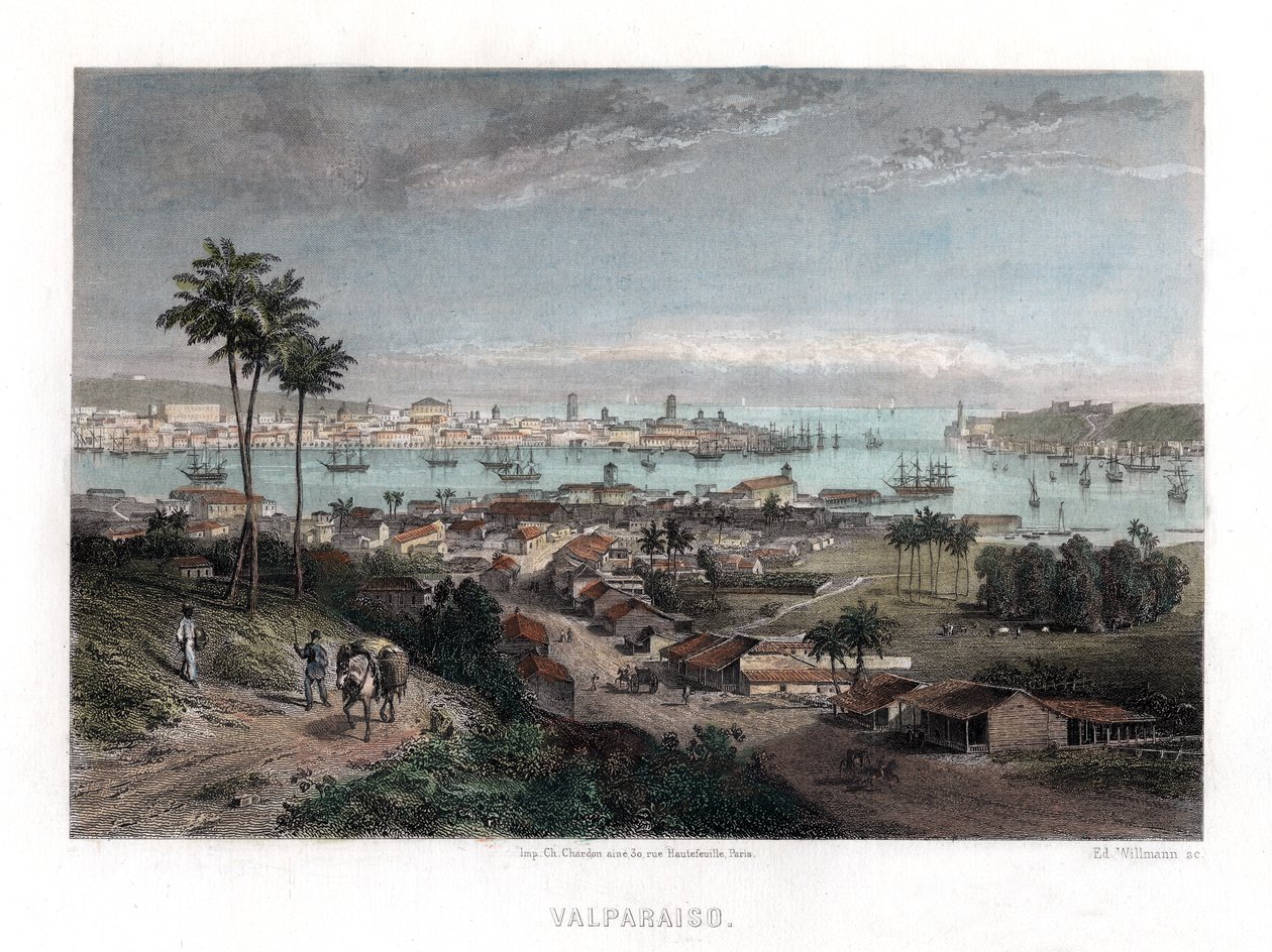 Valparaiso, Chile, 1840 av Edward Willmann
