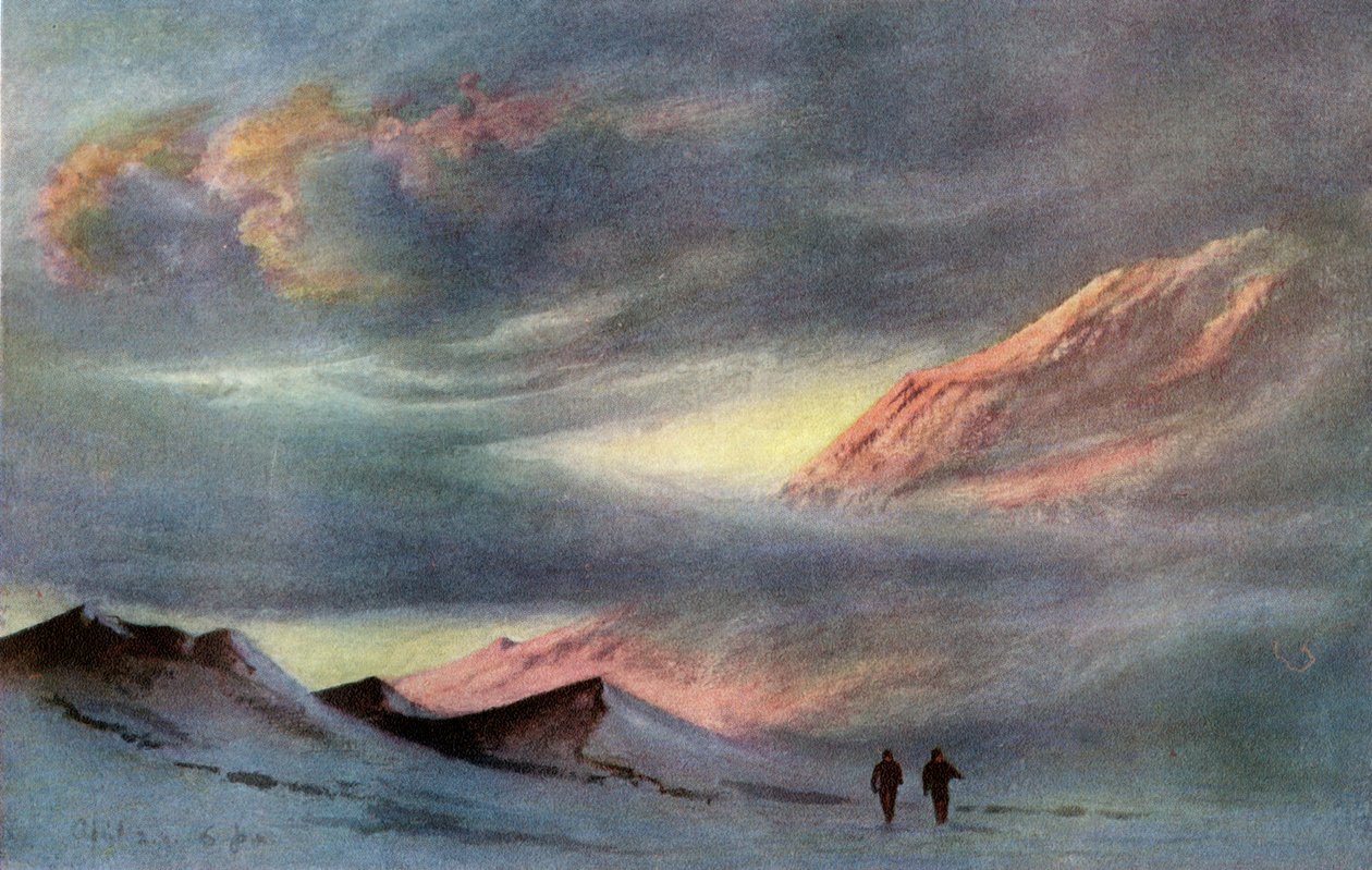 En solnedgang fra Hut Point, 2. april 1911, 1913 av Charles Edward Wilson