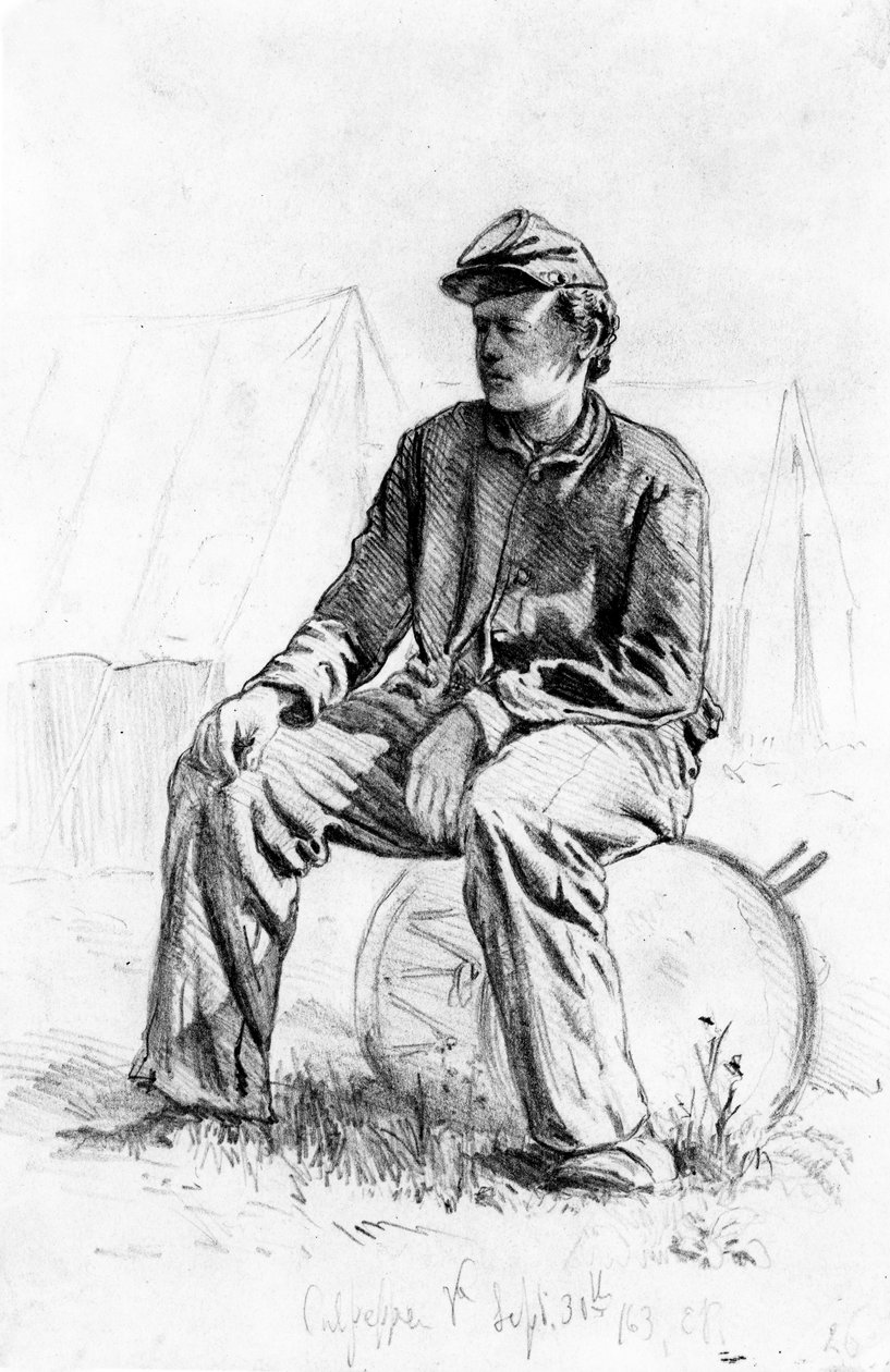 Trommeslagergutt tar seg en pause under borgerkrigen av Edwin Austin Forbes