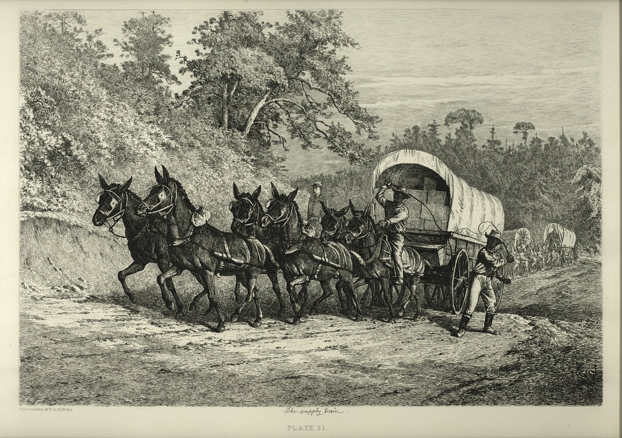 Forsyningstoget. av Edwin Austin Forbes