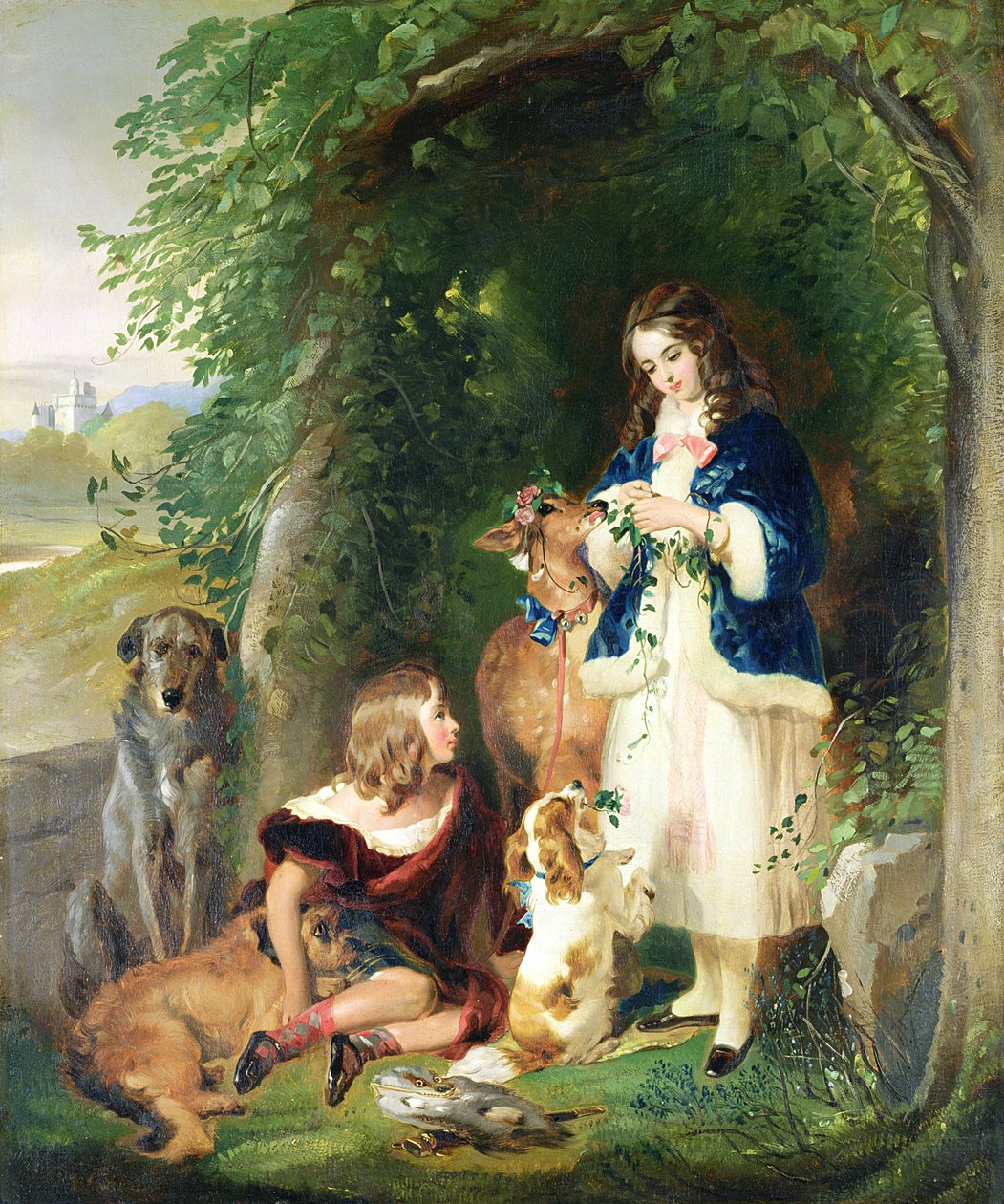 The Marquess of Stafford and the Lady Evelyn Gower (The Sutherland Children) av Edwin Landseer