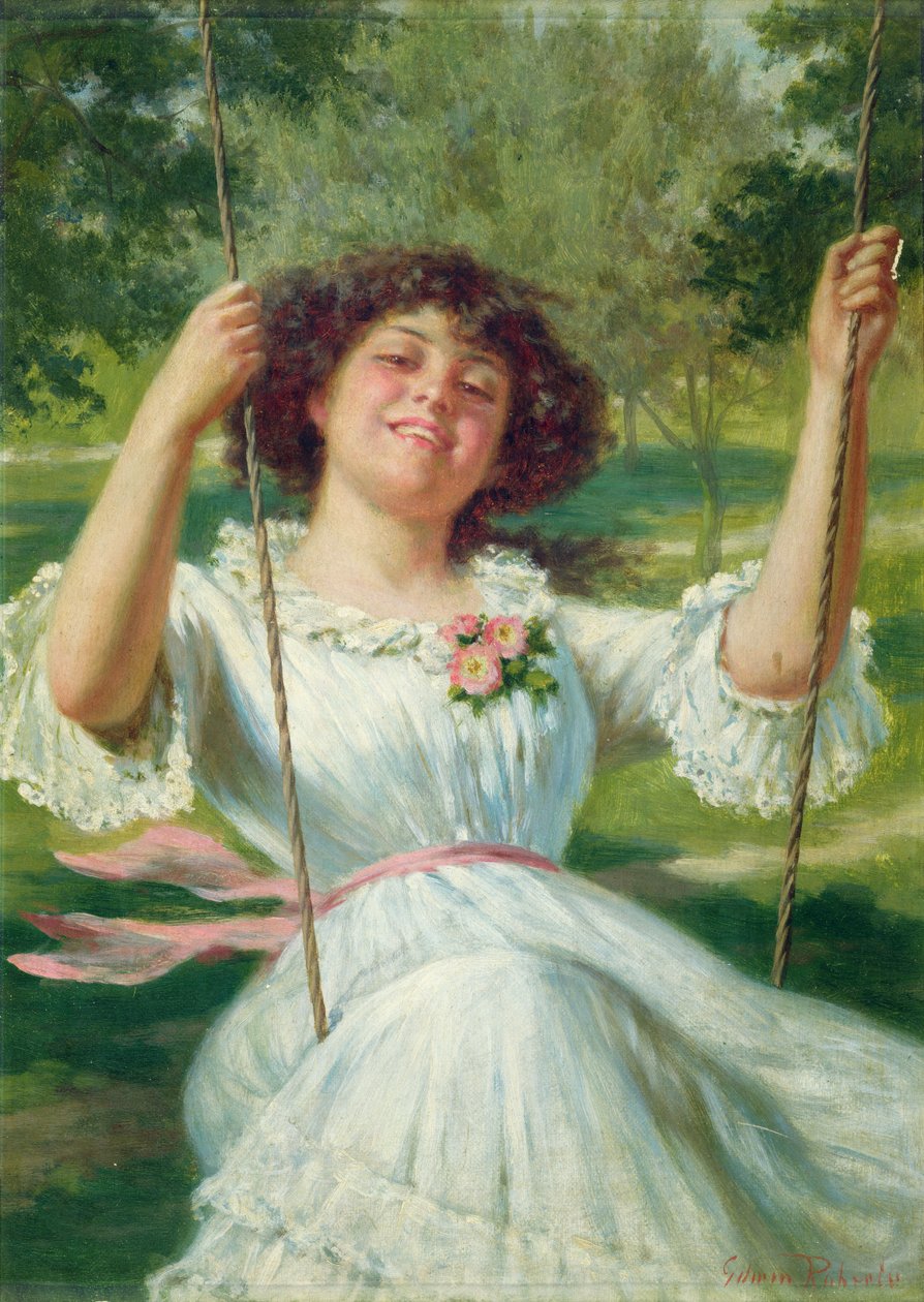 Jente på en huske av Edwin Thomas Roberts