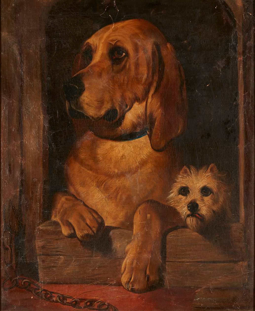 Verdighet og frekkhet (olje på lerret) av Edwin (after) Landseer