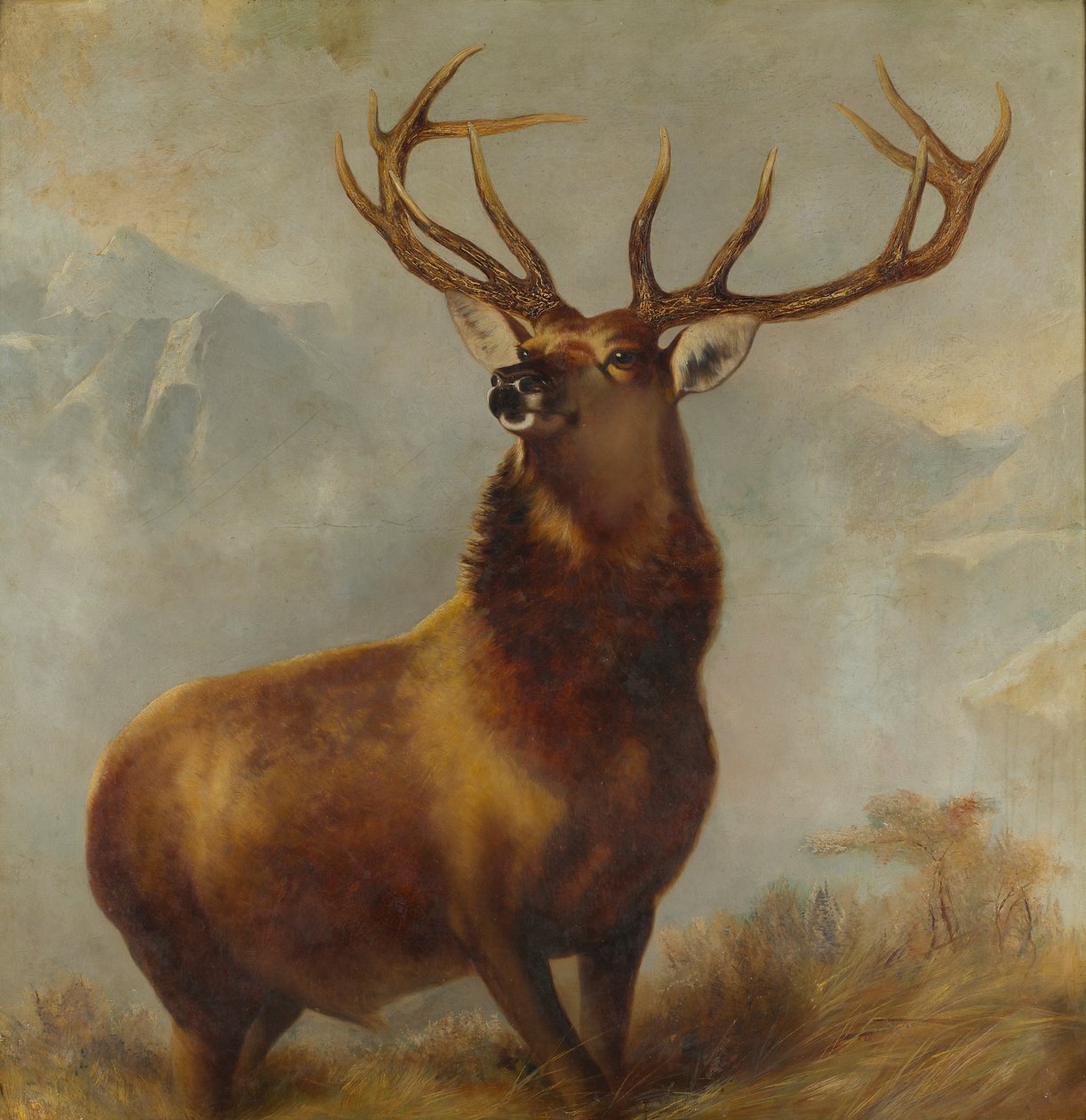 Monarch of the Glen (olje på lerret) av Edwin (after) Landseer