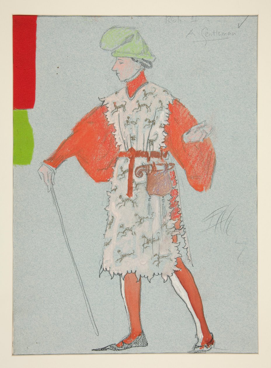 En gentleman, kostymeskisse for Henry Irving av Edwin Austin Abbey