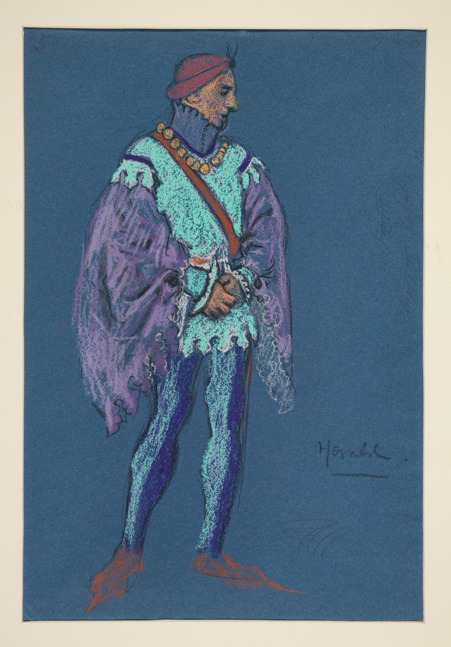 En Herald, kostymeskisse for Henry Irving av Edwin Austin Abbey