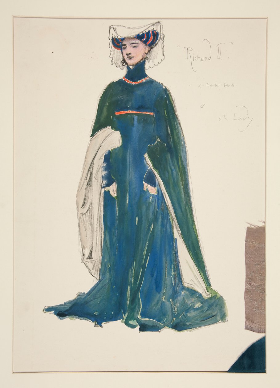 En dame, kostymeskisse for Henry Irving av Edwin Austin Abbey