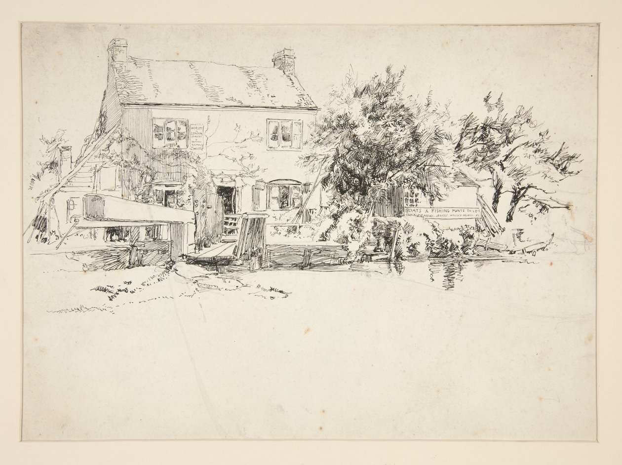 Arkitektonisk studie: Hurley, London av Edwin Austin Abbey