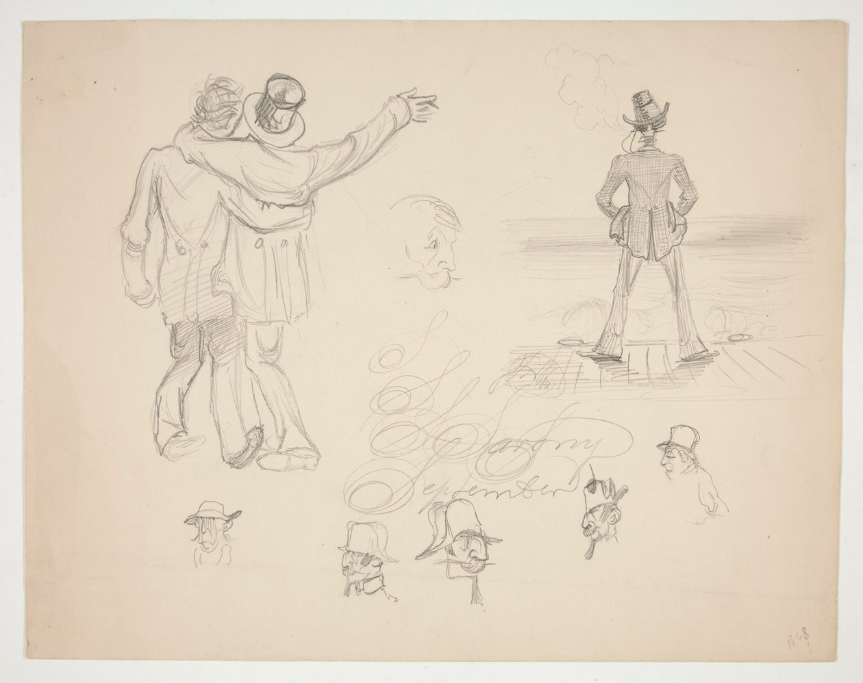 Assorterte mannlige figurstudier av Edwin Austin Abbey
