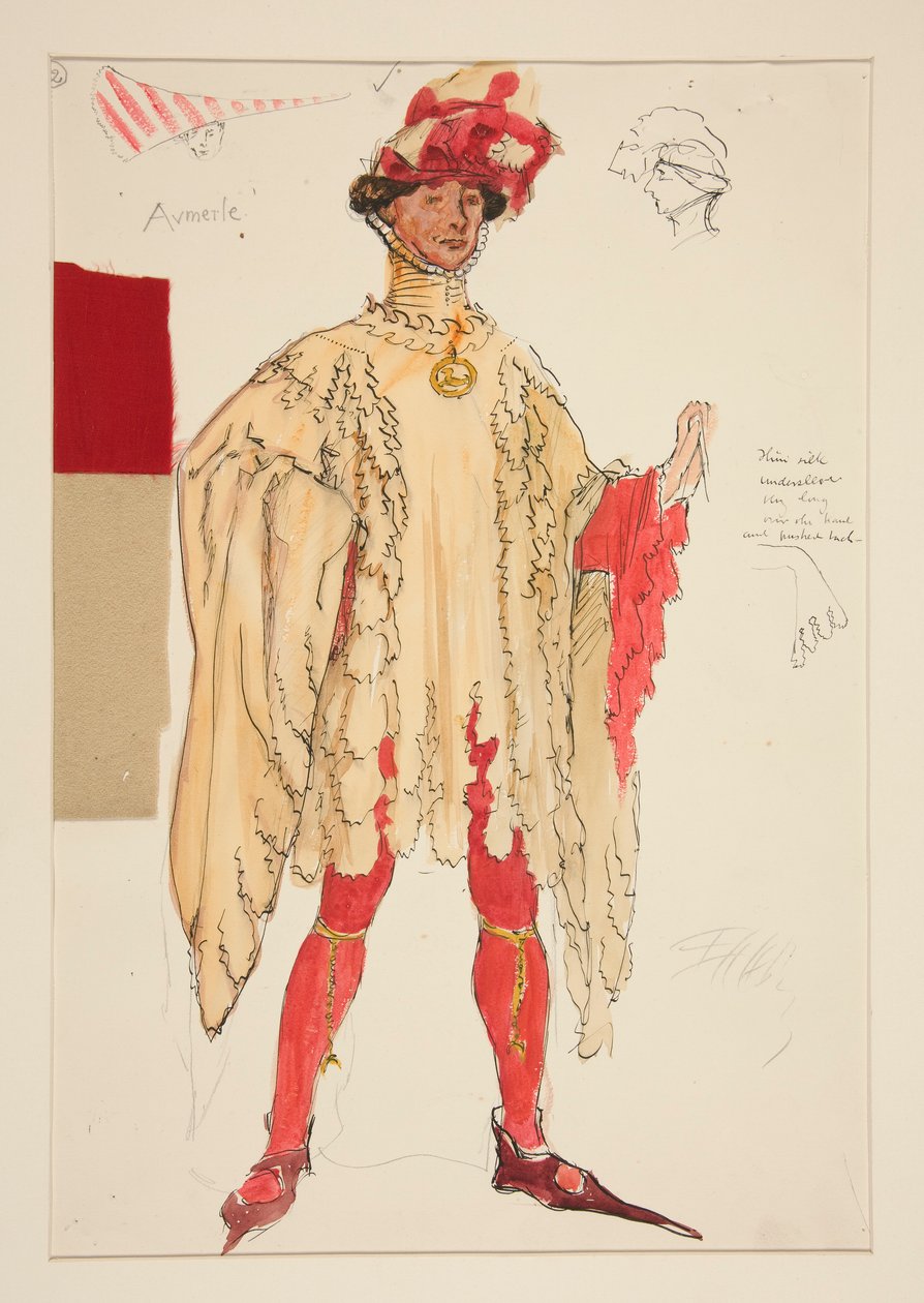 Aumerle, kostymeskisse for Henry Irving av Edwin Austin Abbey