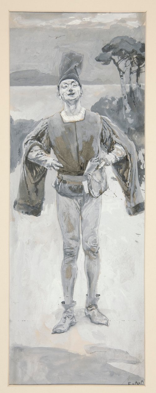Autolycus, illustrasjon til ballader og ballademusikk som illustrerer Shakespeare av Edwin Austin Abbey