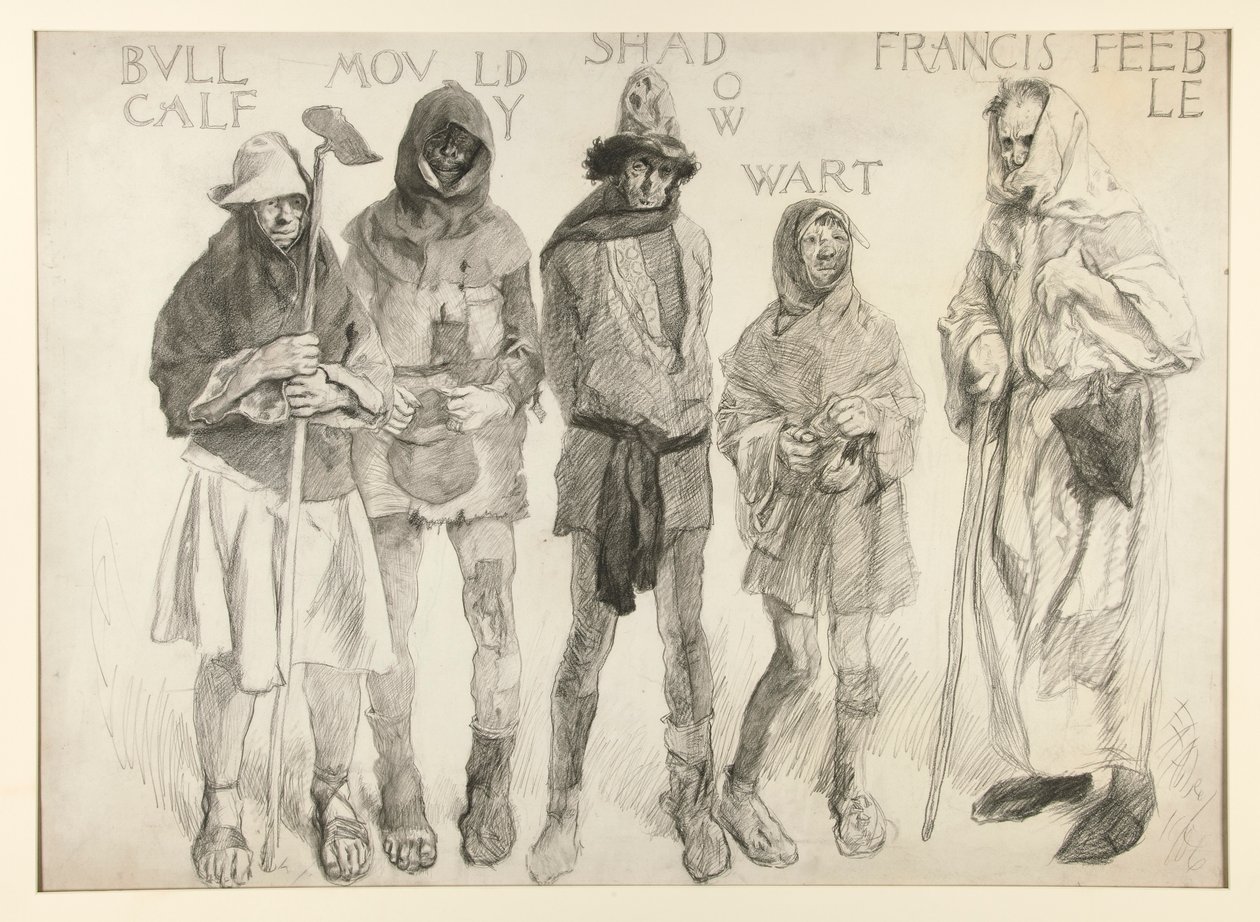 Før Justice Shallow av Edwin Austin Abbey