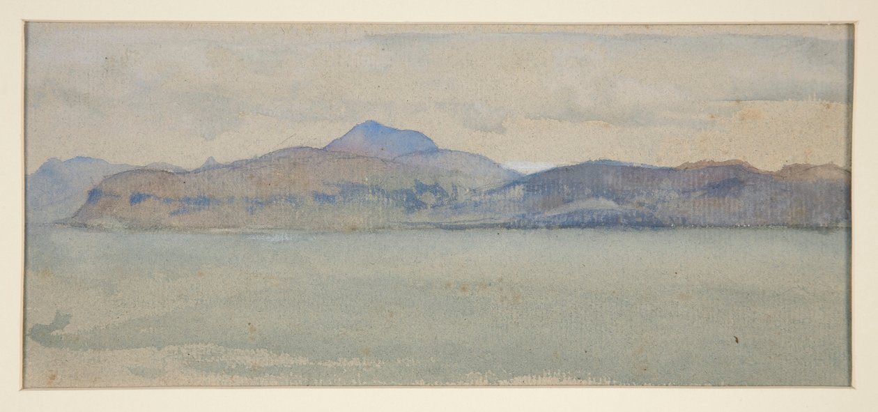 Bourg & Bribun Cliffs, Mull (?) - [Highland Town] av Edwin Austin Abbey