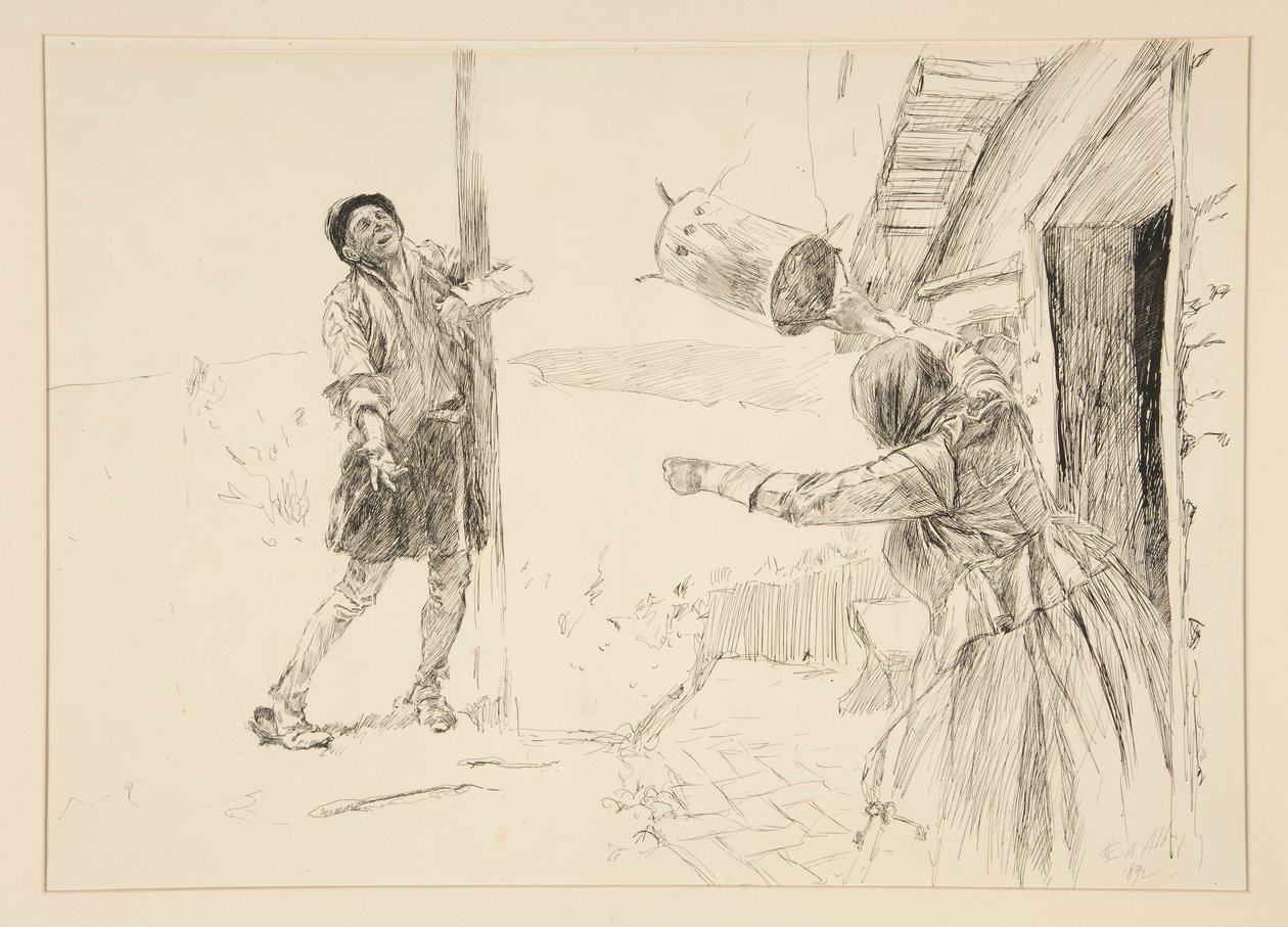 Christopher Sly, illustrasjon for Introduksjon, Scene ii, Taming of the Shrew av Edwin Austin Abbey