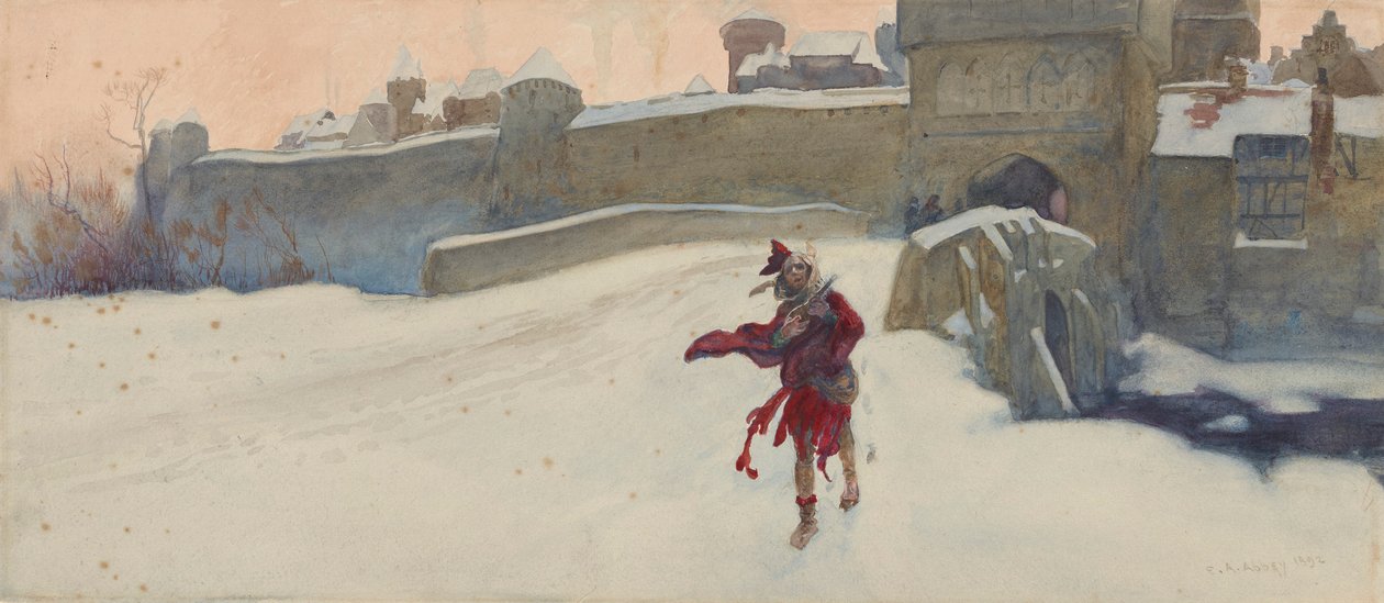 Komposisjonsstudie for av Edwin Austin Abbey