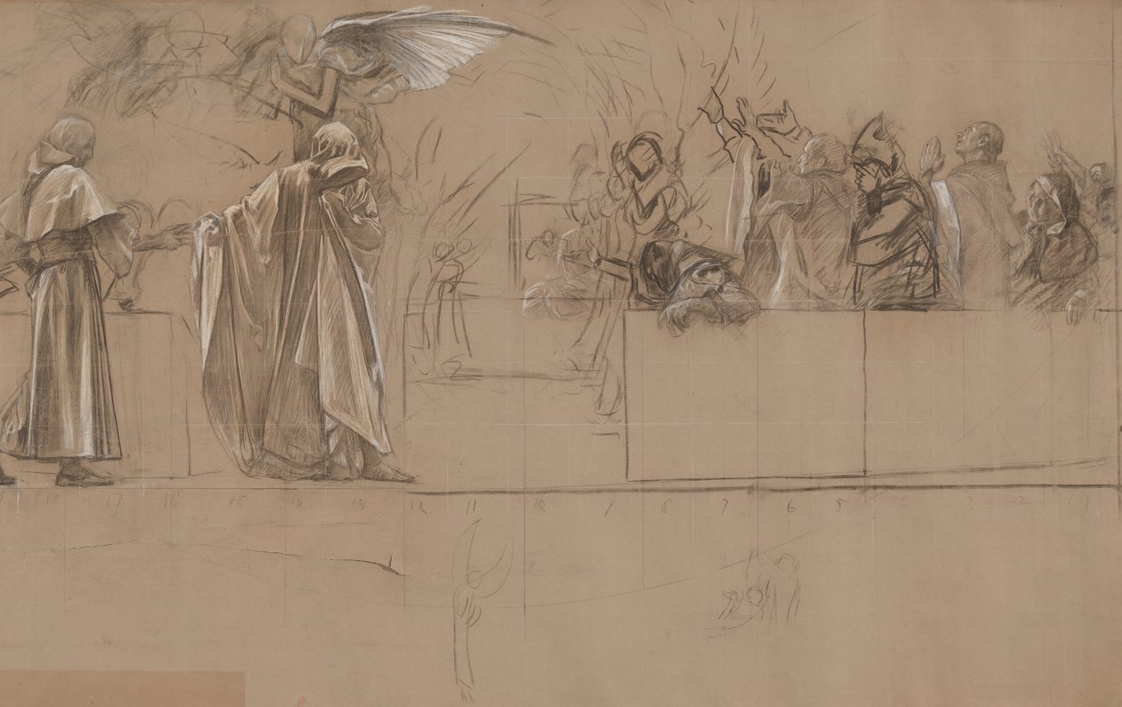 Komposisjonsstudie for av Edwin Austin Abbey
