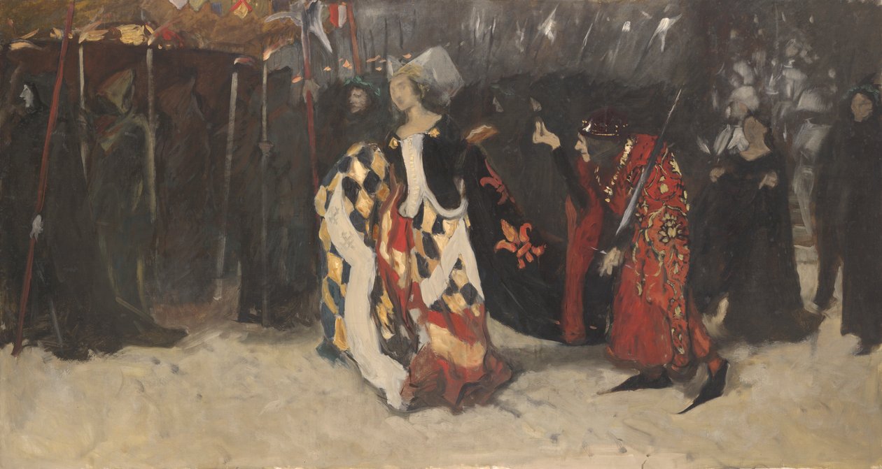 Komposisjonsstudie, for Richard, hertugen av Gloucester og Lady Anne av Edwin Austin Abbey