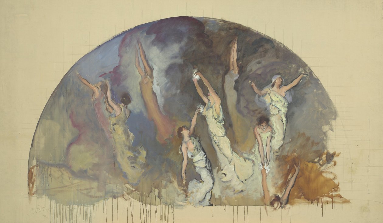Komposisjonsstudie, for The Spirit of Light, Rotunda, Pennsylvania State Capitol, Harrisburg av Edwin Austin Abbey
