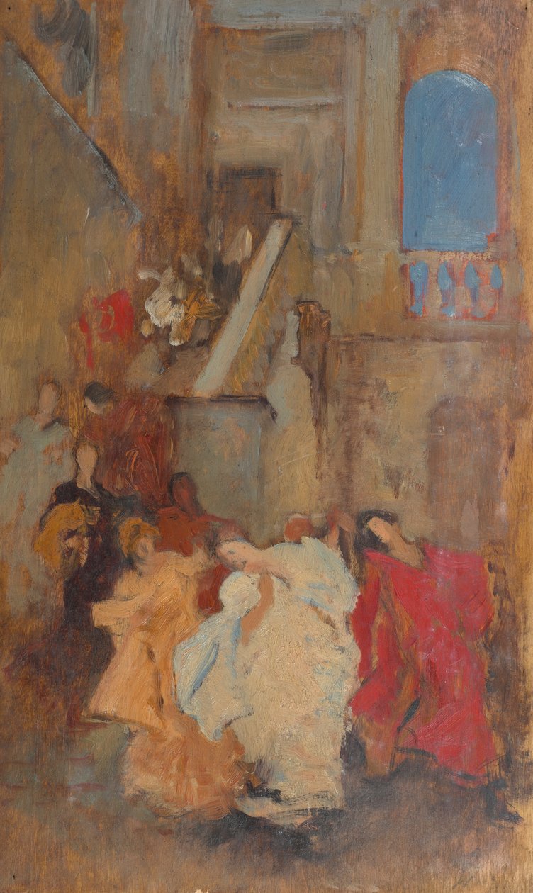 Komposisjonsstudie, muligens for A Measure av Edwin Austin Abbey