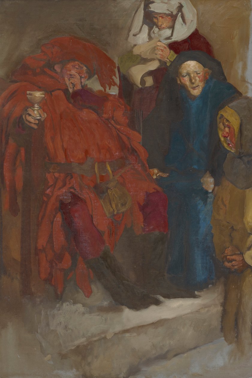 Komposisjonsstudie, muligens for The Merry Wives of Windsor av Edwin Austin Abbey