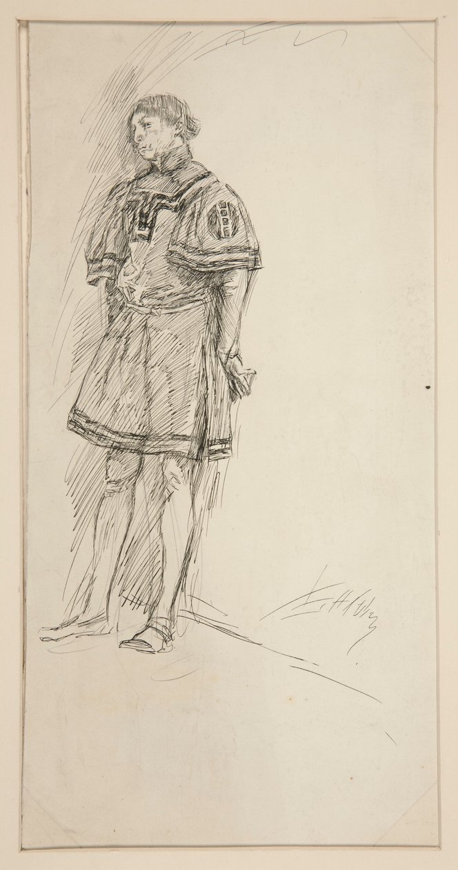 Kostymestudie for Two Gentlemen of Verona (?) av Edwin Austin Abbey