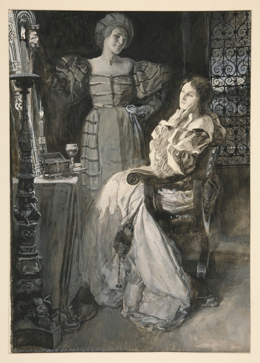 Desdemona og Emilia - akt IV, scene III, Othello av Edwin Austin Abbey