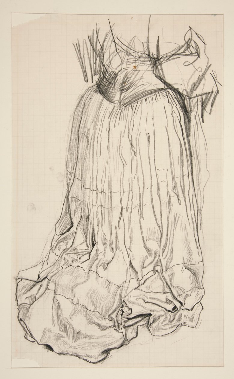 Draperi studie for av Edwin Austin Abbey
