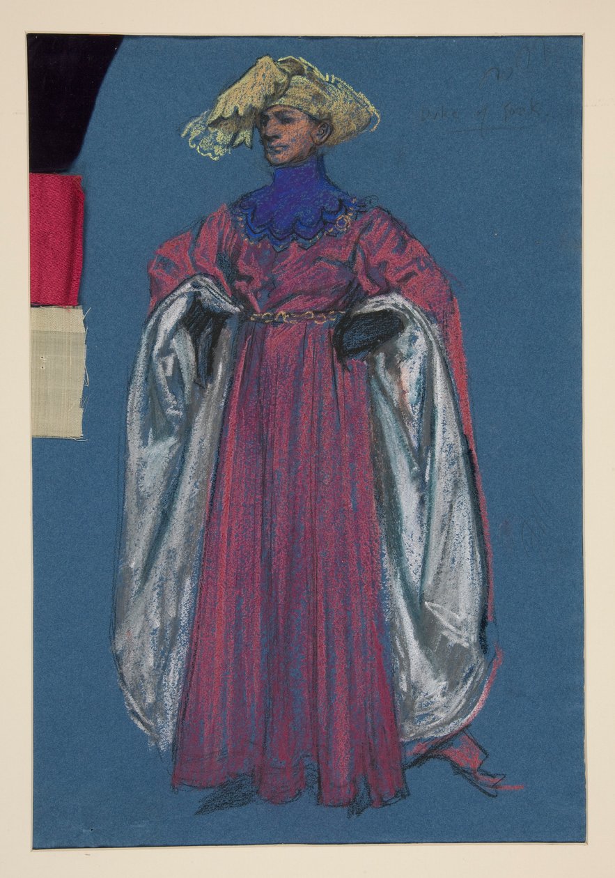 Duke of York, kostymeskisse for Henry Irving av Edwin Austin Abbey